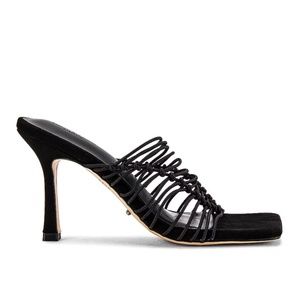 Tony Bianco REVOLVE Size 6 Strappy Black Mules Worn Once Originally $170